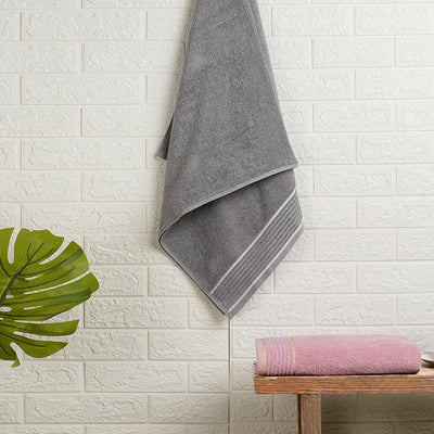 Solid Grey 100% Cotton Bath Towel - Radiance By Spaces