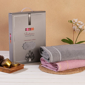 Solid Grey 100% Cotton Bath Towel - Radiance By Spaces