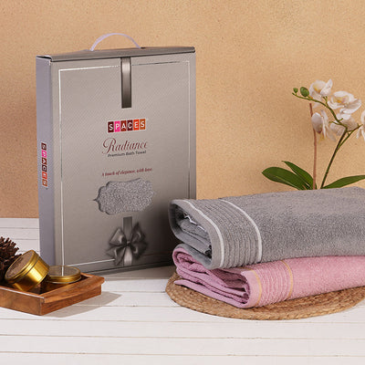 Solid Grey 100% Cotton Bath Towel - Radiance By Spaces