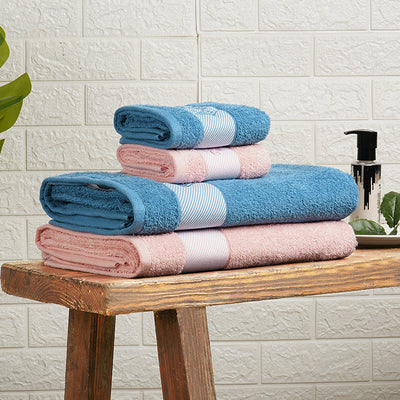 Solid Blush 100% Cotton Towel Combo - Aurum By Spaces
