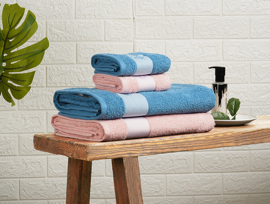 Solid Blush 100% Cotton Towel Combo - Aurum By Spaces