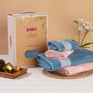 Solid Blush 100% Cotton Towel Combo - Aurum By Spaces