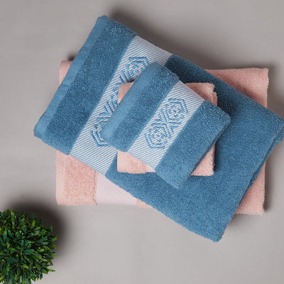 Solid Blush 100% Cotton Towel Combo - Aurum By Spaces