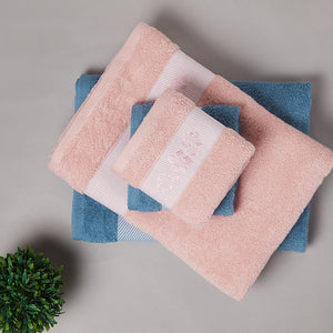 Solid Blush 100% Cotton Towel Combo - Aurum By Spaces