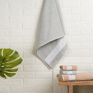 Solid Light Grey 100% Cotton Towel Combo - Aurum By Spaces
