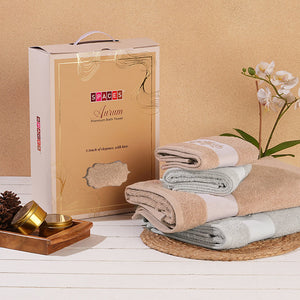 Solid Light Grey 100% Cotton Towel Combo - Aurum By Spaces