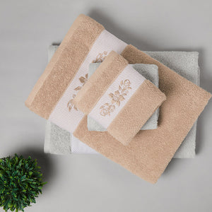 Solid Light Grey 100% Cotton Towel Combo - Aurum By Spaces