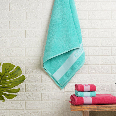 Solid Dark Pink 100% Cotton Towel Combo - Aurum By Spaces