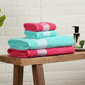 Solid Dark Pink 100% Cotton Towel Combo - Aurum By Spaces