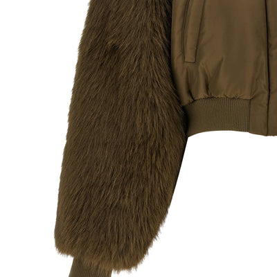 Pinko Bomber Jacket With Fur Inserts