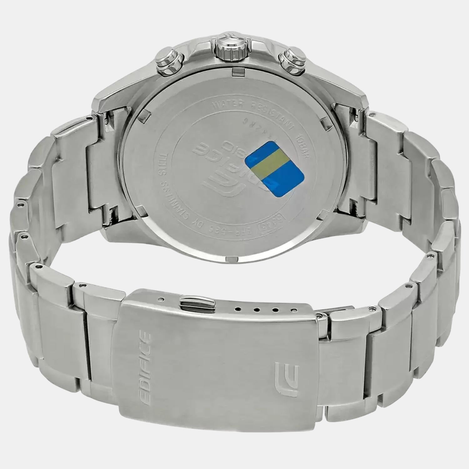 Edifice Men Quartz Black Dial Chronograph Stainless Steel Watch EX093