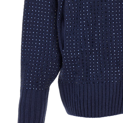Pinko Seicento Cardigan With Rhinestones And Hood