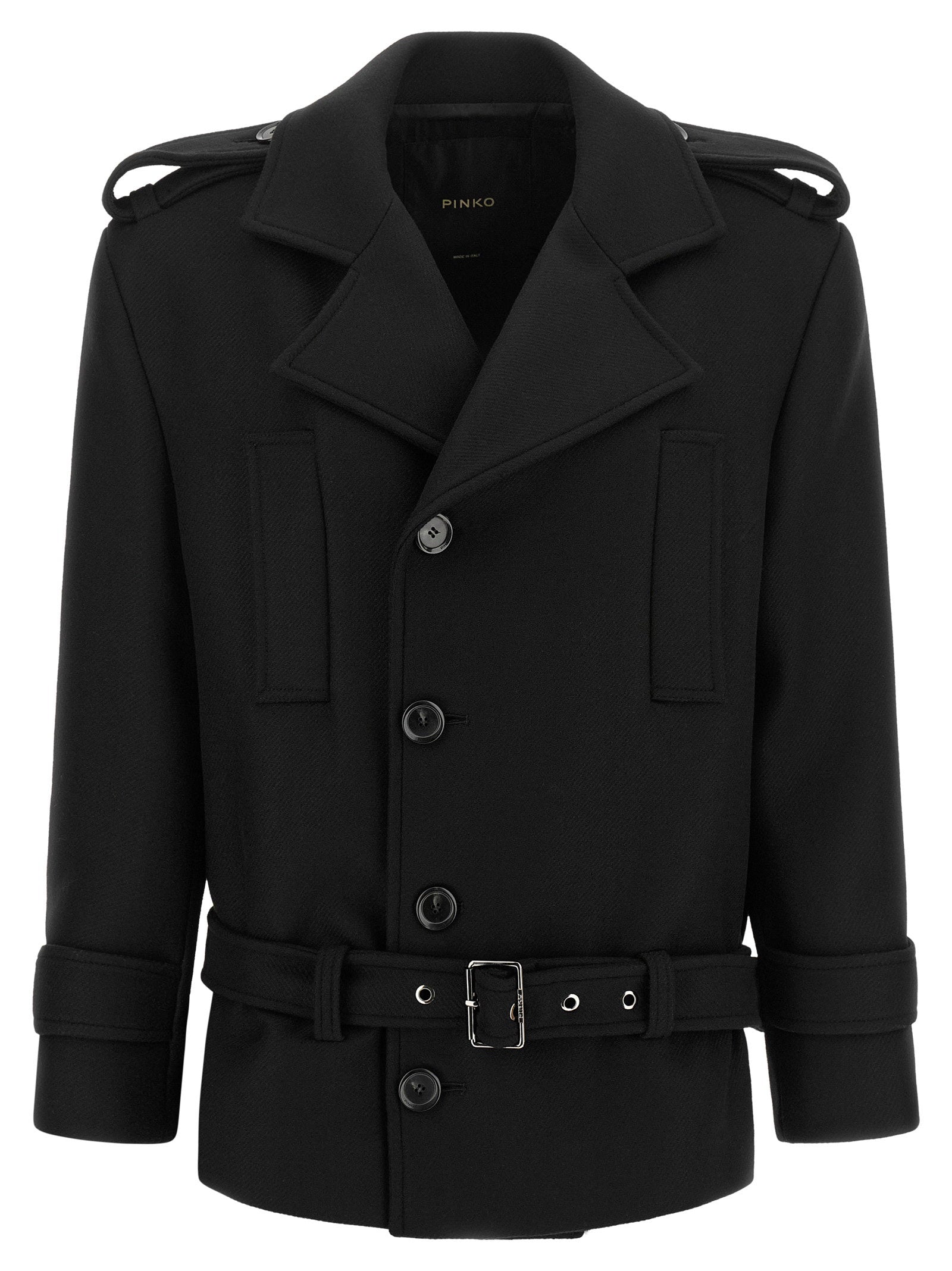 Pinko Double-breasted Belted Coat