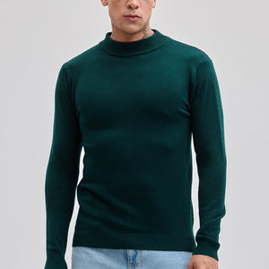 Dark Green Knitted Sweatshirt