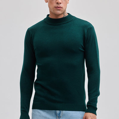 Dark Green Knitted Sweatshirt