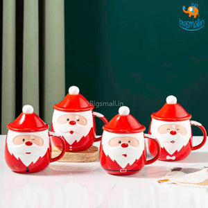Santa Mug with Lid & Spoon (Assorted Design)