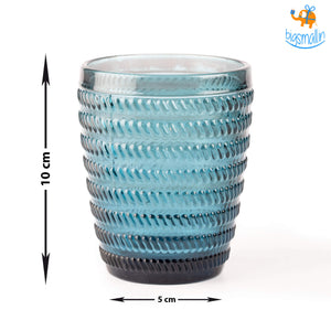 Crystal Blue Textured Glasses - Set of 6