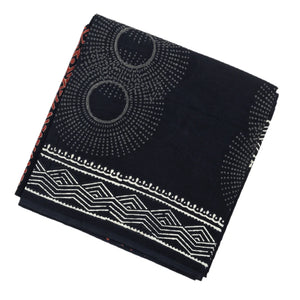 Black Woven Jaipur Cotton Saree Printed With Spiral Motifs
