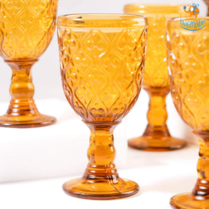 Amber Stem Glass - Set of 6