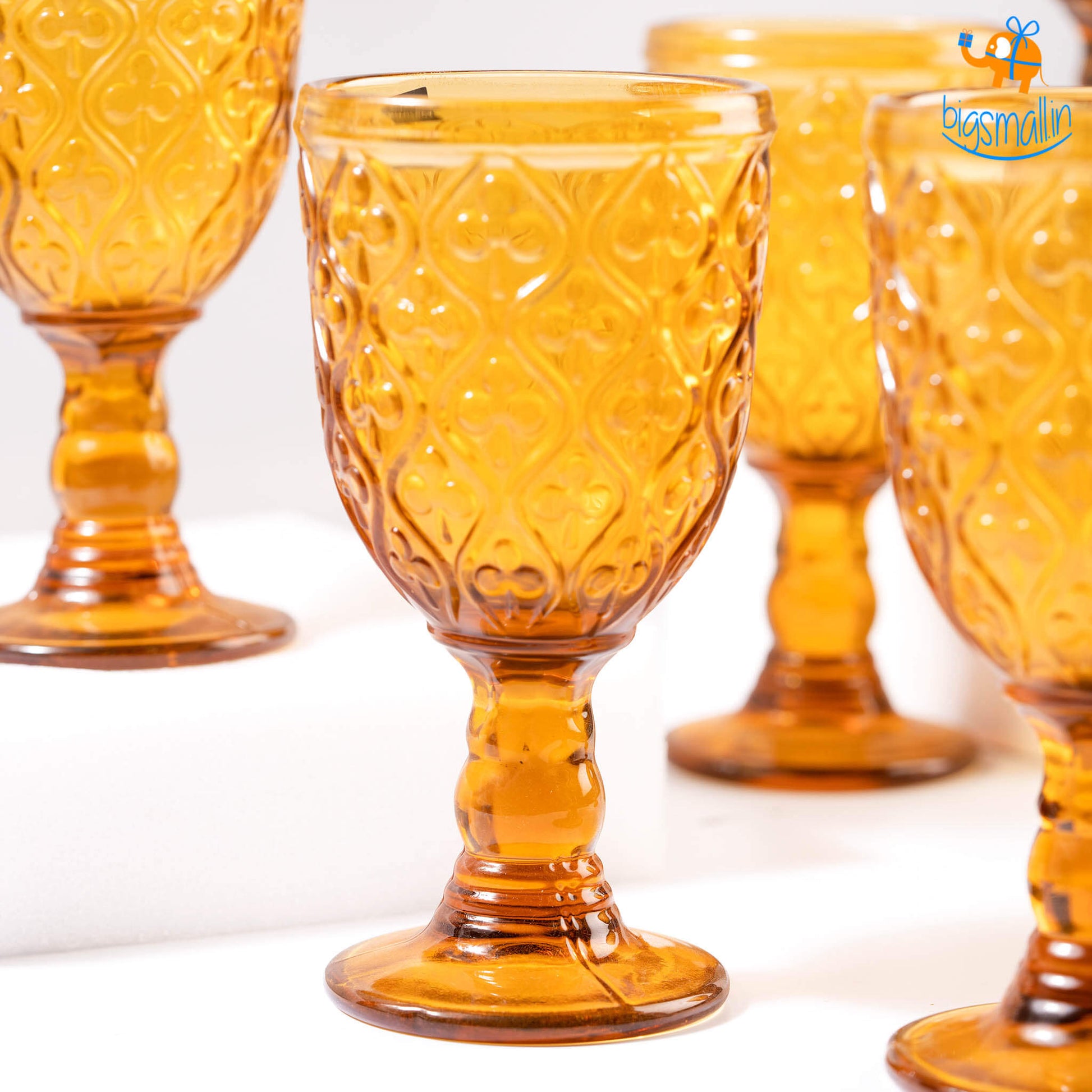 Amber Stem Glass - Set of 6