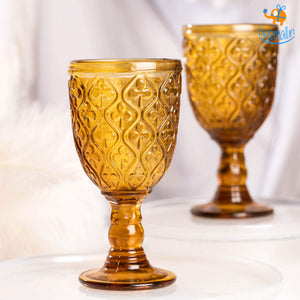 Amber Stem Glass - Set of 6