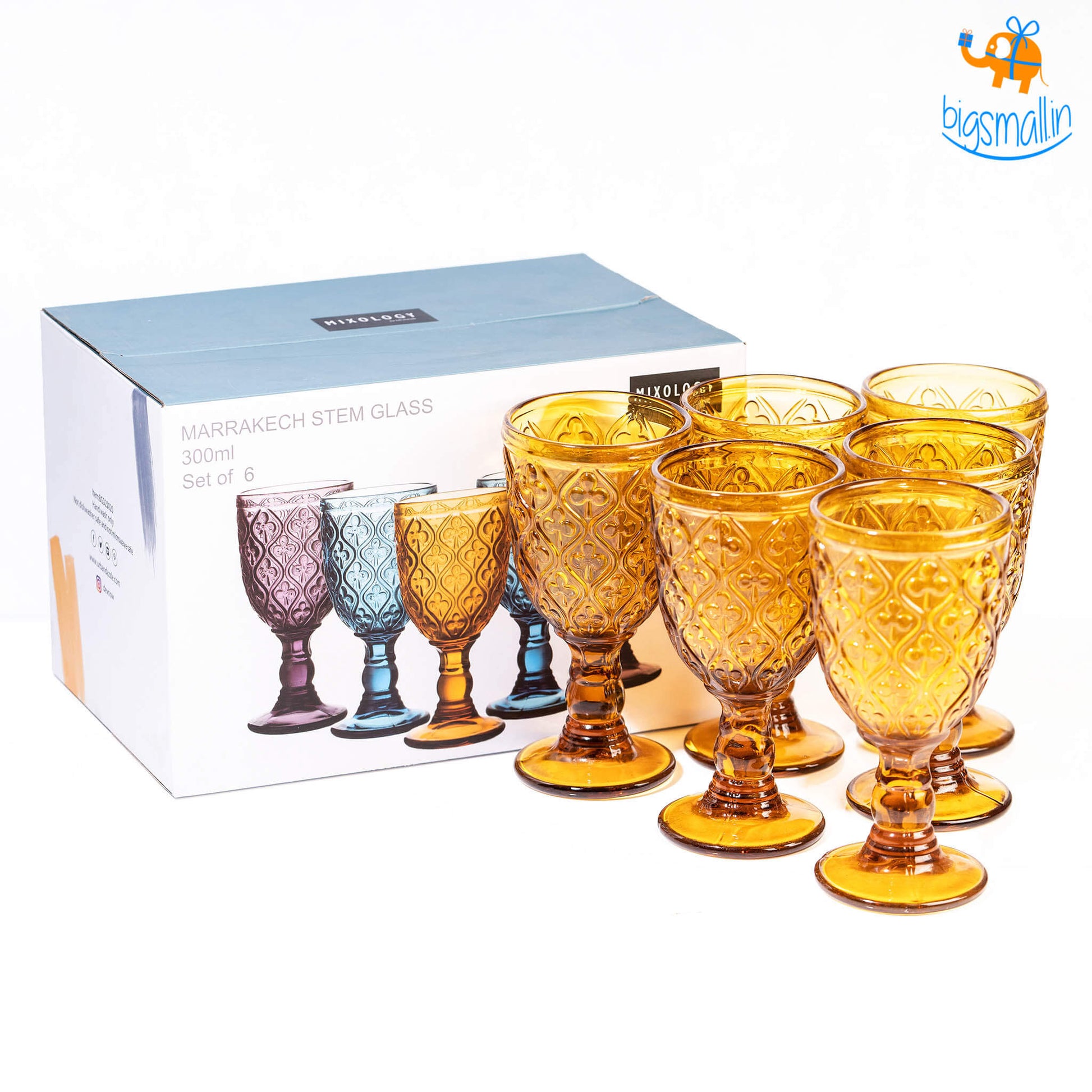 Amber Stem Glass - Set of 6