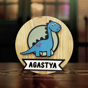 Personalized Wooden Dino Wall Lamp