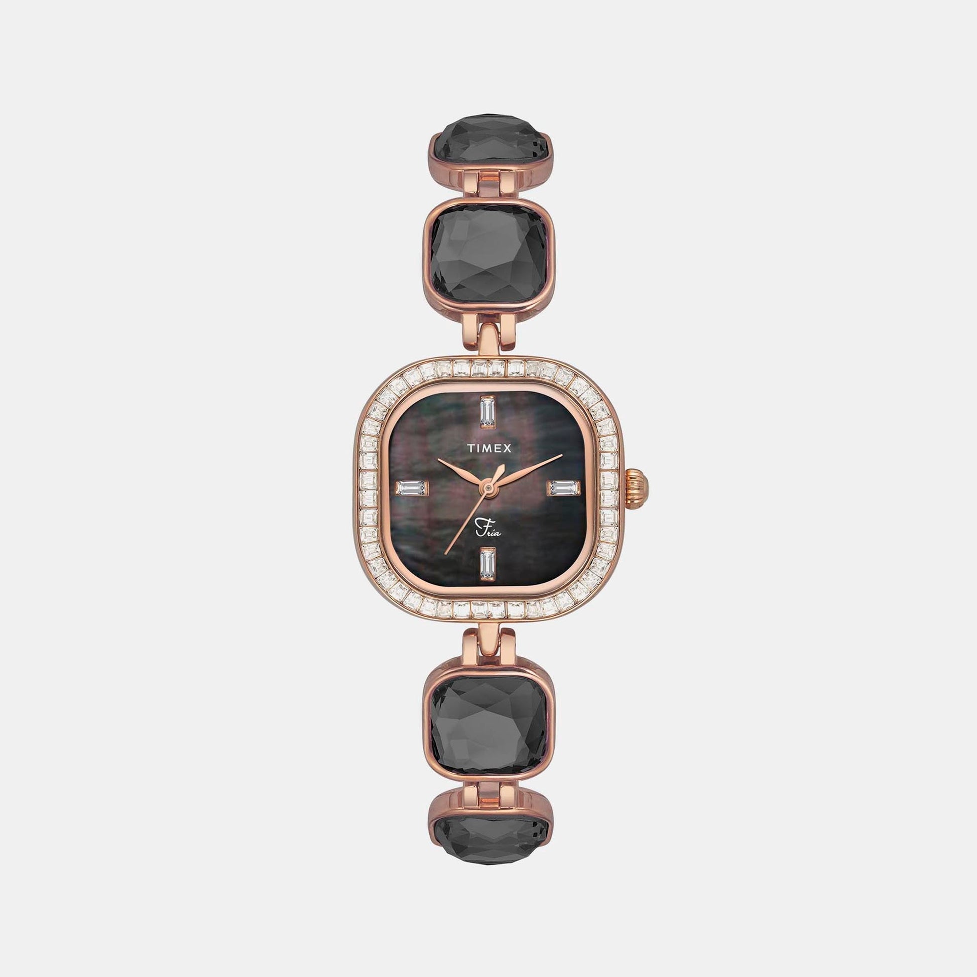 Fria Women Quartz Mother Of Pearl Dial Analog Brass Watch TWEL17103