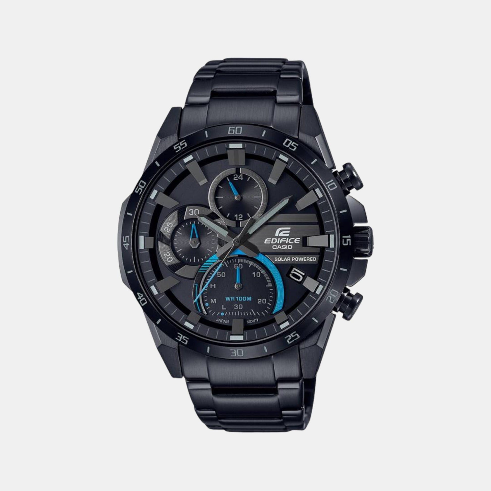 Edifice Men Quartz Black Dial Chronograph Stainless Steel Watch ED568