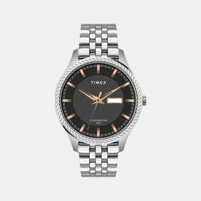 Classics Men Quartz Black Dial Analog Stainless Steel Watch TW0TG7500