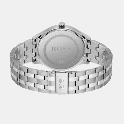 Elite Men Quartz Black Dial Analog Stainless Steel Watch 1513896