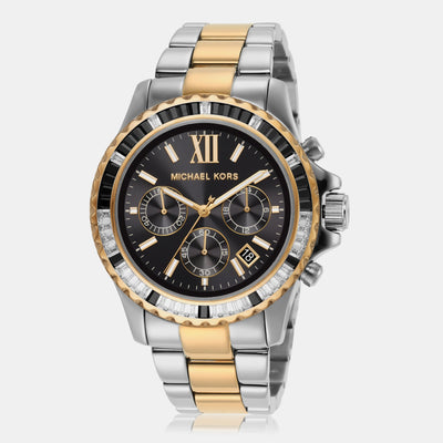 Everest Women Quartz Black Dial Chronograph Stainless Steel Watch MK7209