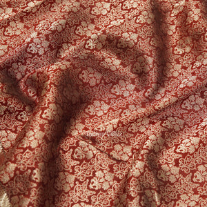 Maroon With Silver Body Work Pure Kanjivaram Silk Saree