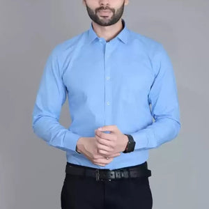 Combo of 4 Cotton Shirt for Man (Navy Blue, Light Pink, Sky Blue and White)