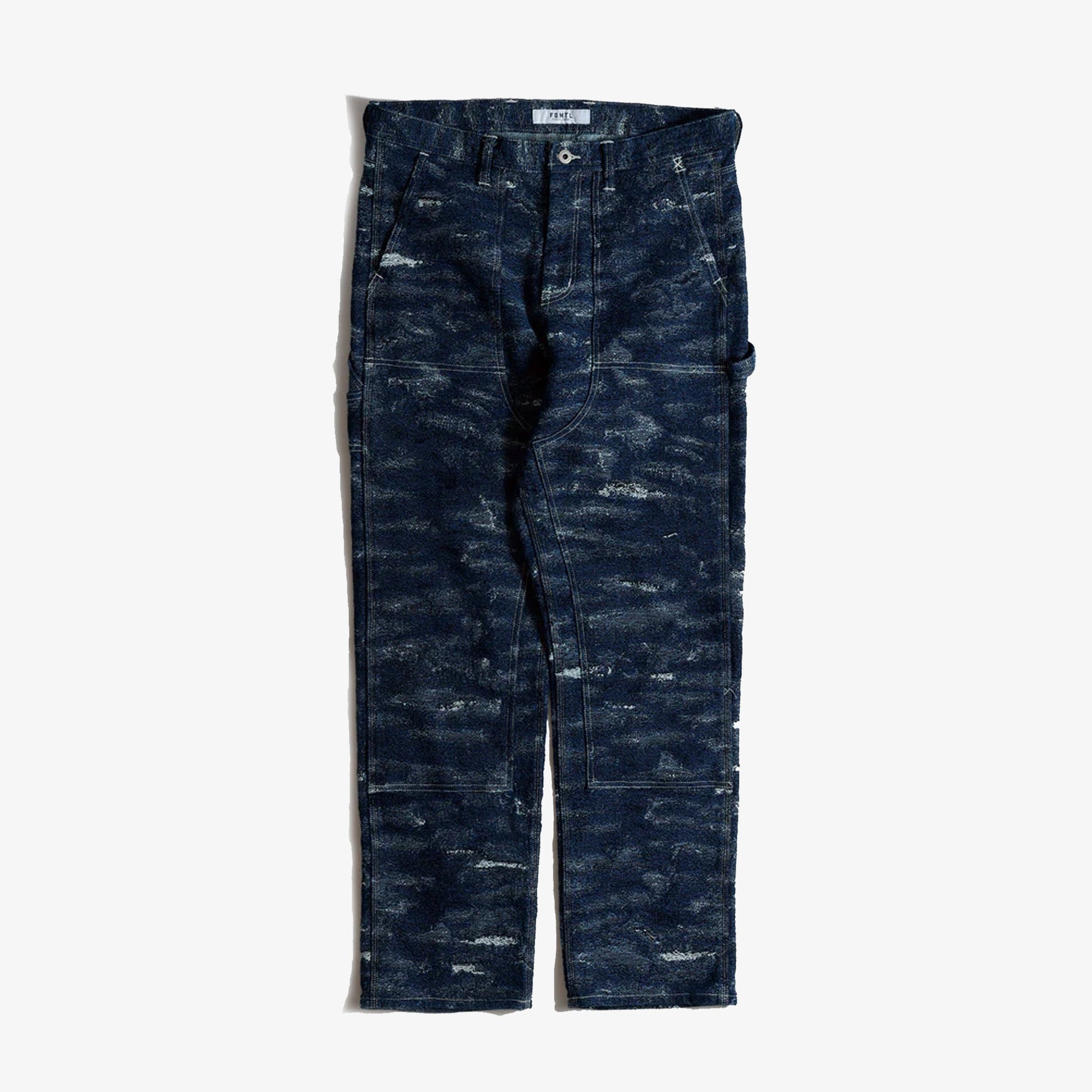 FDMTL | JACQUARD PAINTER PANTS RINSE { INDIGO