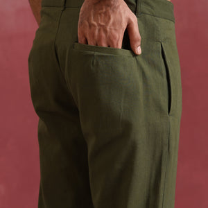 trueBrowns Men's Olive Cotton Co-ord set