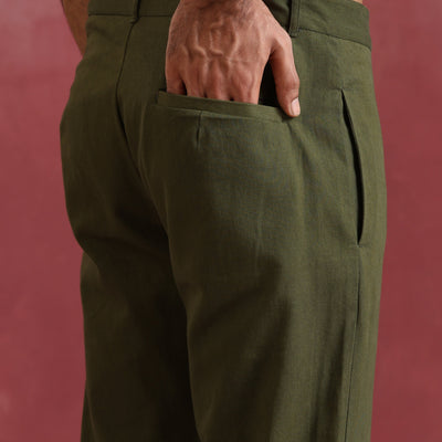 trueBrowns Men's Olive Cotton Co-ord set