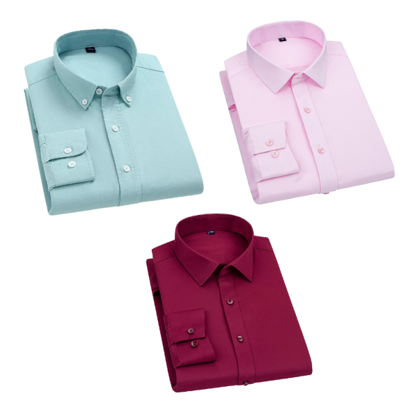 Combo of 3 Cotton Shirt for Man (Pista, Pink and Red )