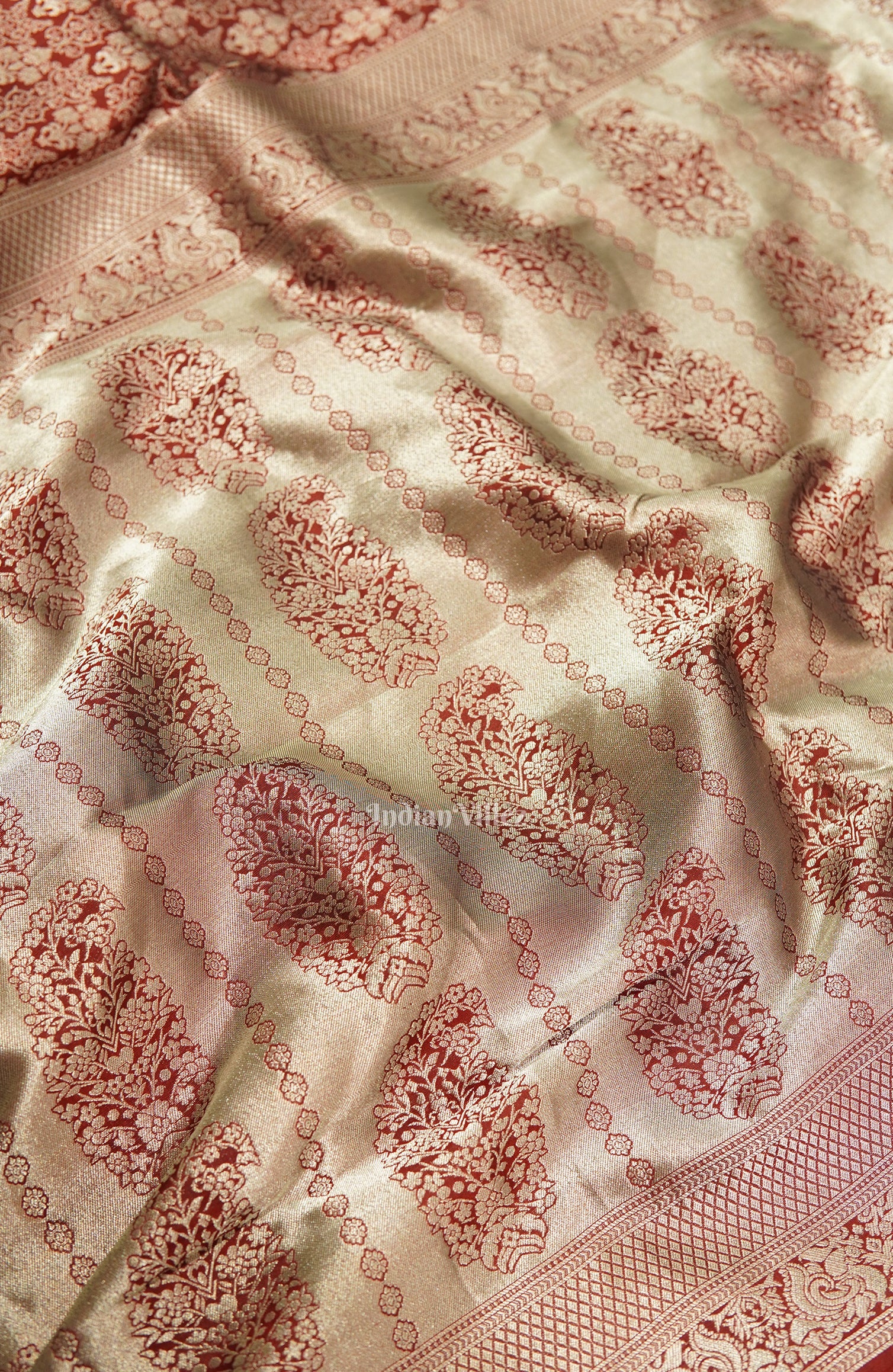 Maroon With Silver Body Work Pure Kanjivaram Silk Saree