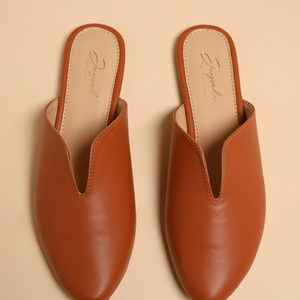 Coconut Shell Leather Mules