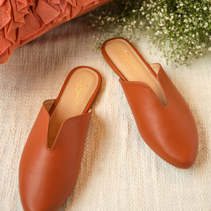 Coconut Shell Leather Mules