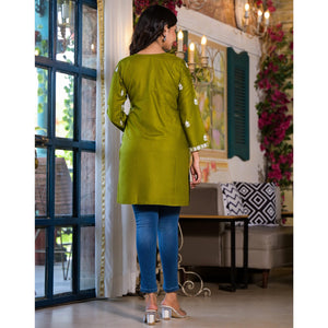 green-embroidered-rayon-straight-top