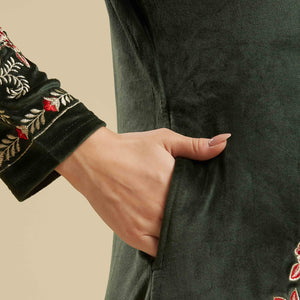 green-embroidered-velvet-straight-top-bottom-set
