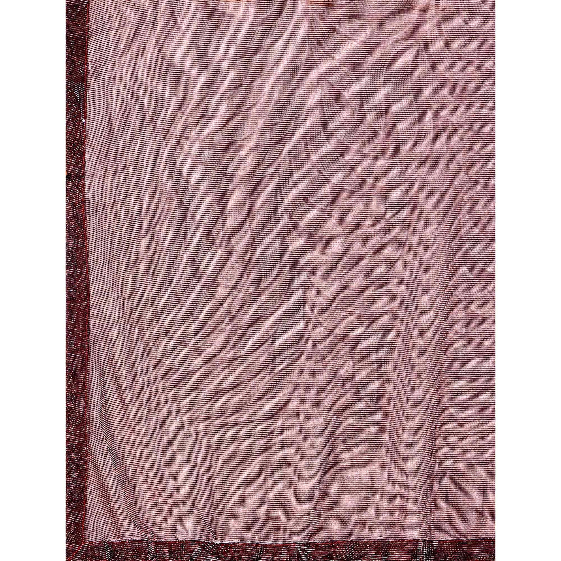 Maroon Floral Printed Rayon Saree