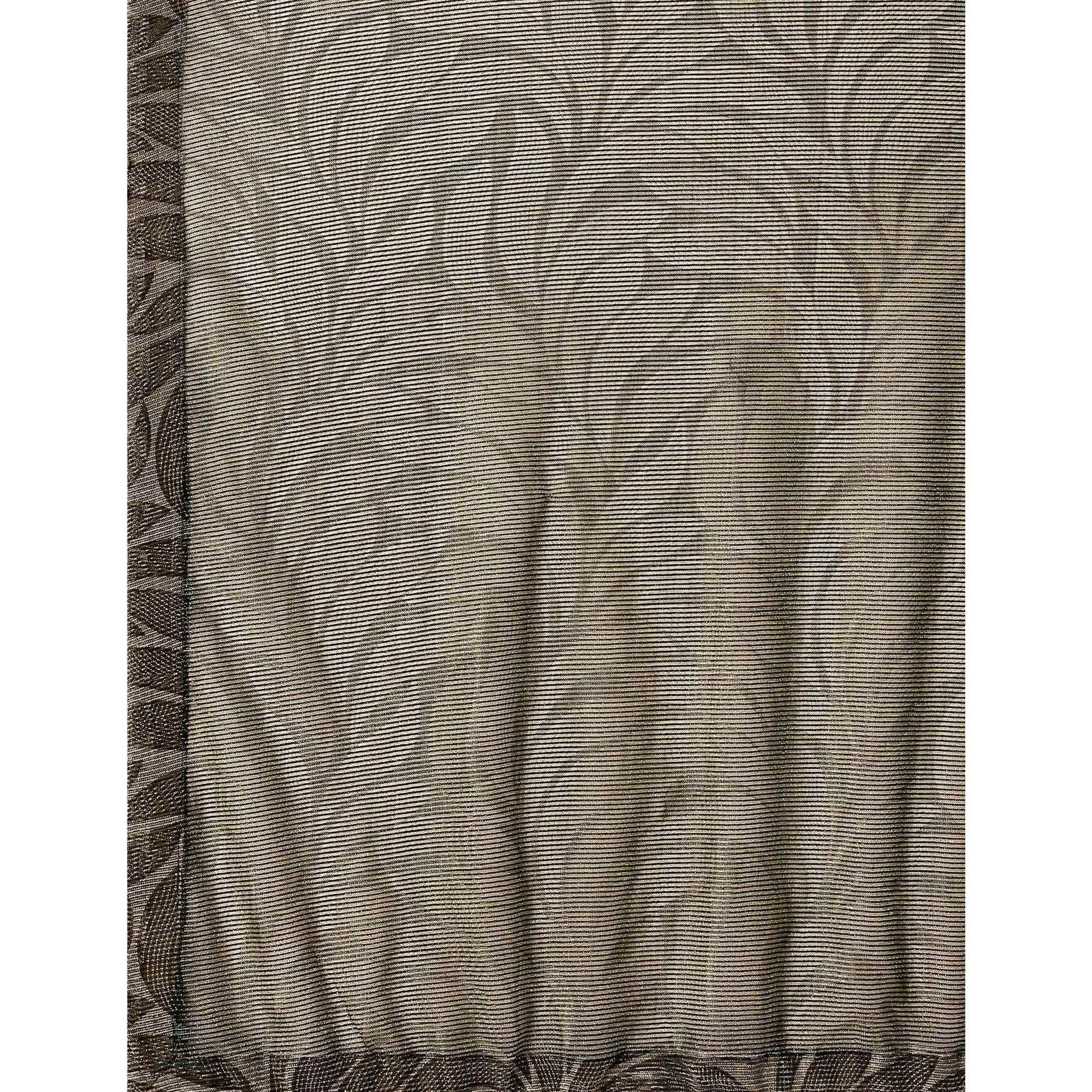 Mehendi Green Floral Printed Rayon Saree