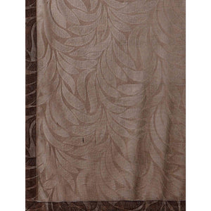 Brown Floral Printed Rayon Saree
