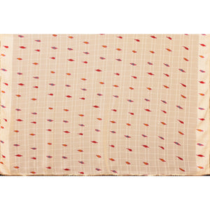 Light Peach Woven With Printed Ready To Wear Georgette Saree