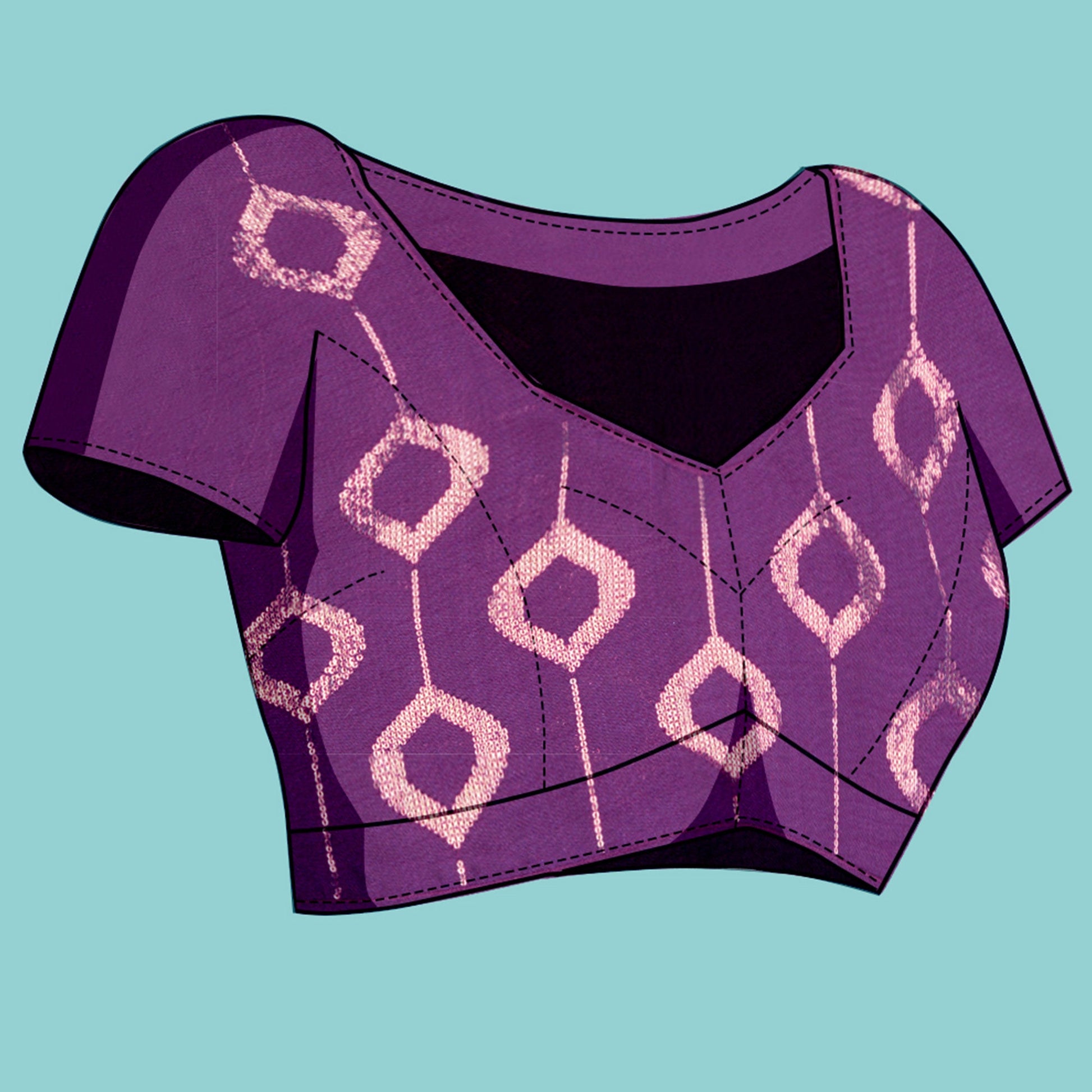 Lavender Sequin Embroidered Georgette Saree