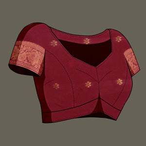 Chikoo Floral Woven Banarasi Silk Saree