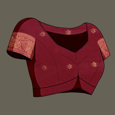 Chikoo Floral Woven Banarasi Silk Saree